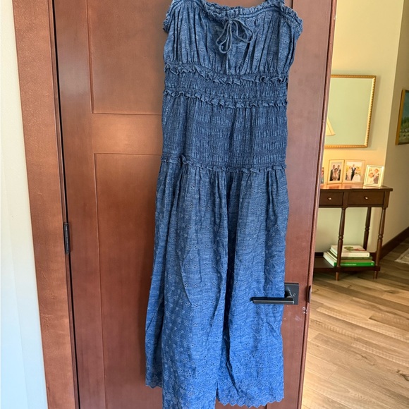 Gap x DOEN Dresses & Skirts - Elegant Blue Smocked Maxi Dress